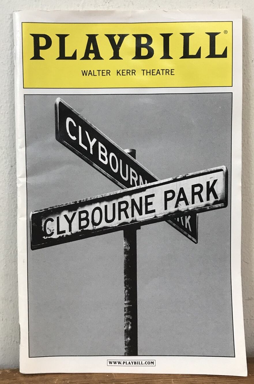 2012 Clybourne Park Bruce Norris Walter Kerr Theatre Playbill Pamphlet Broadway